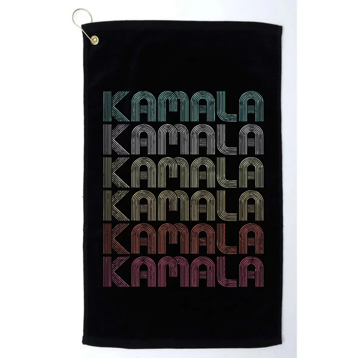 Retro Kamala First Name Kamala Personalized Platinum Collection Golf Towel