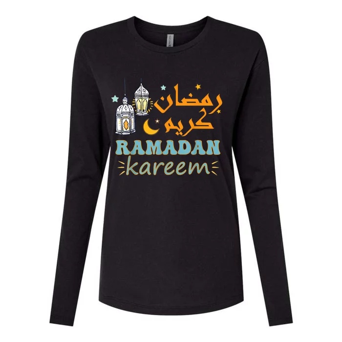 Ramadan Kareem For Islamic Ramadan Mubarak For Muslim Womens Cotton Relaxed Long Sleeve T-Shirt