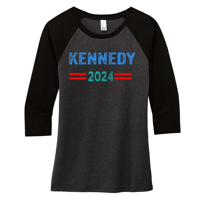 Robert Kennedy For President 2024 Women's Tri-Blend 3/4-Sleeve Raglan Shirt