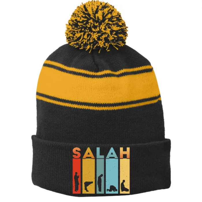 Ramadan Kareem First Salah Eid Muslim Stripe Pom Pom Beanie