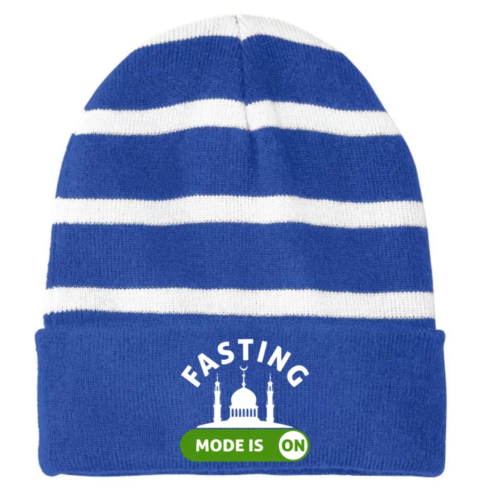 Ramadan Kareem Fasting Mode Fasting Muslim Ramadan Fasting Gift Striped Beanie with Solid Band