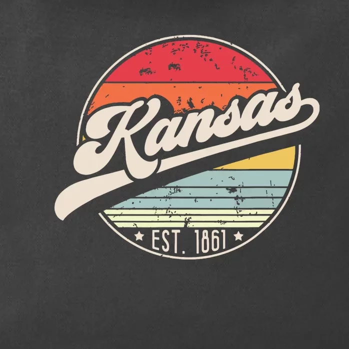 Retro Kansas Home State Ks Cool 70s Style Sunset Zip Tote Bag