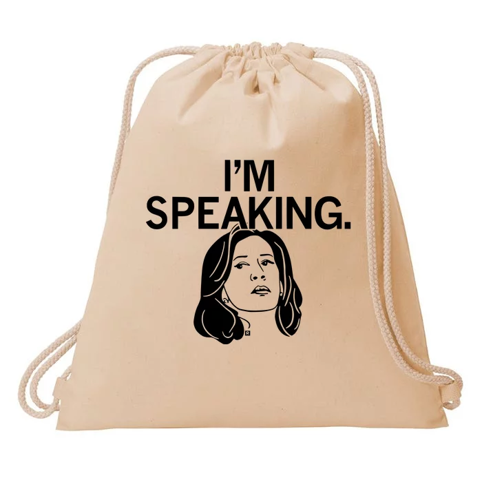 Raygunsite Kamala Harris IM Speaking Drawstring Bag