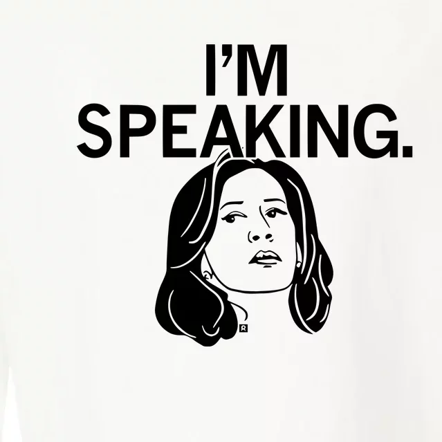 Raygunsite Kamala Harris IM Speaking Cropped Pullover Crew