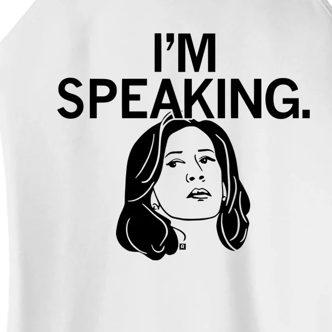 Raygunsite Kamala Harris IM Speaking Women’s Perfect Tri Rocker Tank