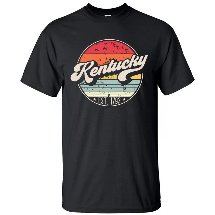 Retro Kentucky Home State Ky Cool 70s Style Sunset Tall T-Shirt