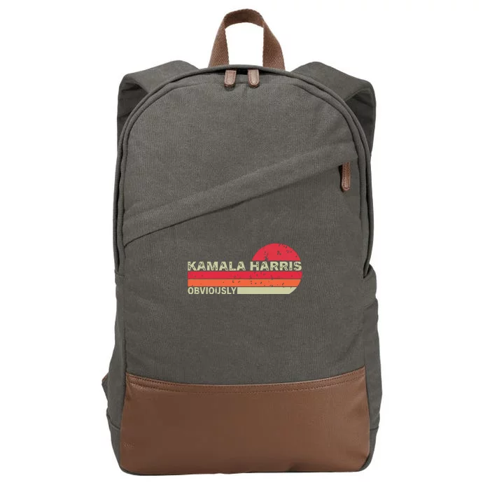 Retro Kamala Harris Obviously Harris Obviously Cotton Canvas Backpack