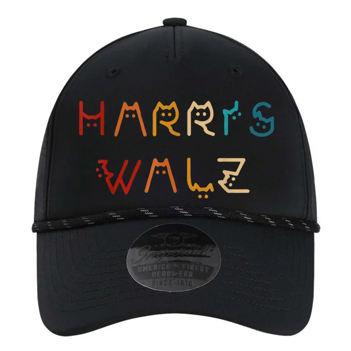 Retro Kamala Harris Walz Waltz 2024 Cat Lettering Positive Performance The Dyno Cap