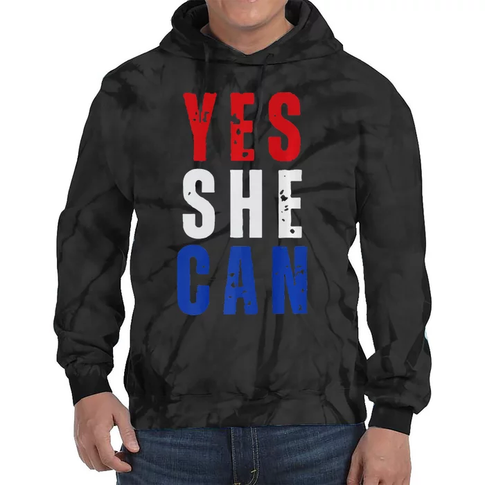 Retro Kamala Harris Yes She Can Kamala Harris 2024 Tie Dye Hoodie