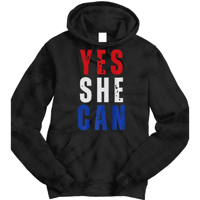 Retro Kamala Harris Yes She Can Kamala Harris 2024 Tie Dye Hoodie