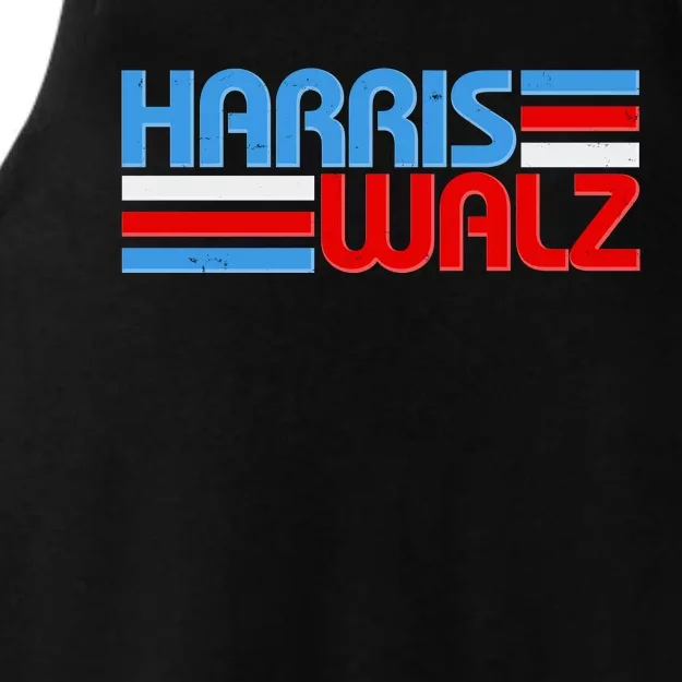 Retro Kamala Harris Tim Walz 2024 Election Ladies Tri-Blend Wicking Tank