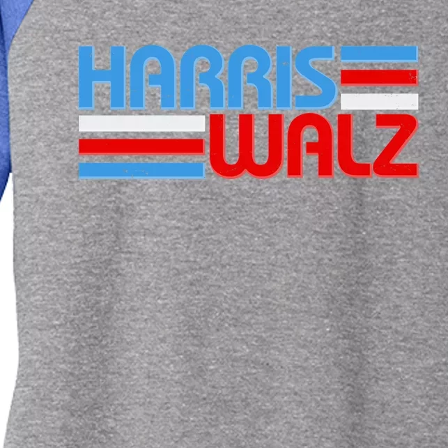 Retro Kamala Harris Tim Walz 2024 Election Women's Tri-Blend 3/4-Sleeve Raglan Shirt