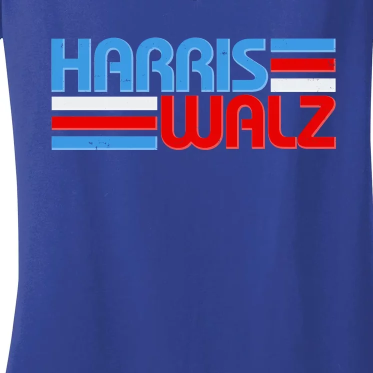 Retro Kamala Harris Tim Walz 2024 Election Women's V-Neck T-Shirt