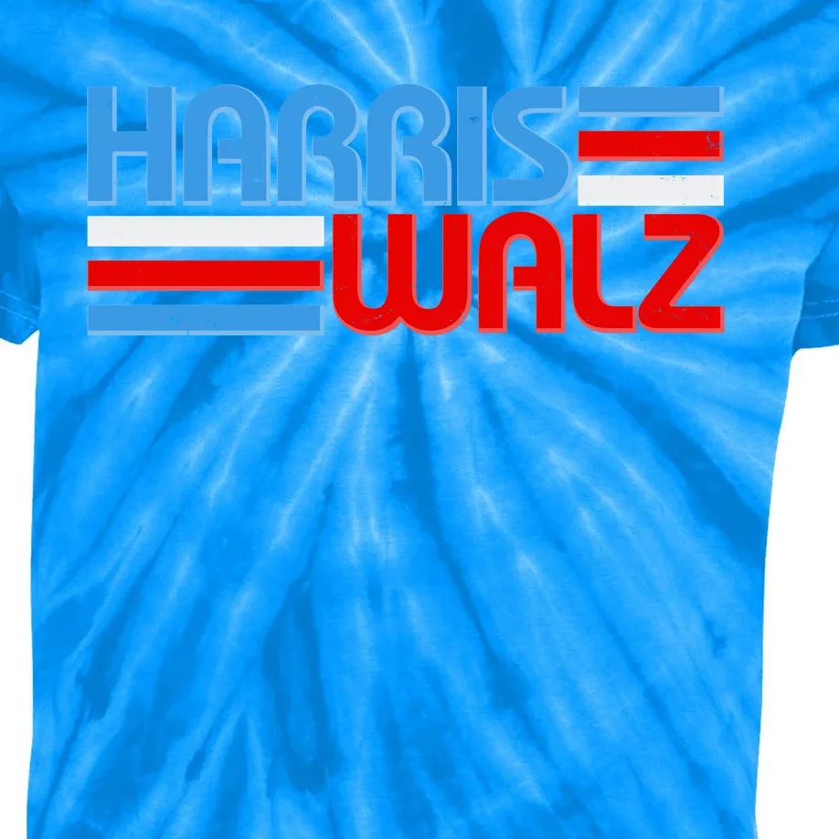 Retro Kamala Harris Tim Walz 2024 Election Kids Tie-Dye T-Shirt