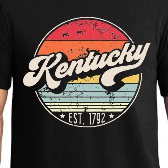 Retro Kentucky Home State KY Cool 70s Style Sunset Pajama Set