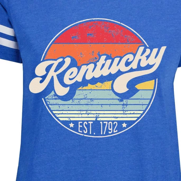 Retro Kentucky Home State KY Cool 70s Style Sunset Enza Ladies Jersey Football T-Shirt