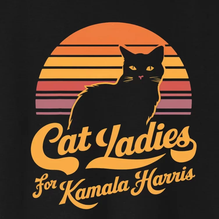 Retro Kamala Harris Cat Lady Women's Crop Top Tee