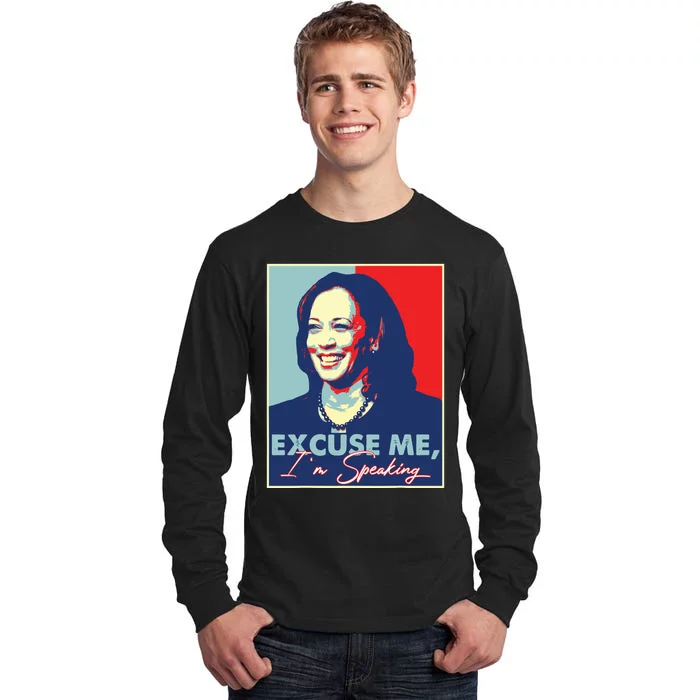 Retro Kamala Harris 2024 Excuse Me Im Speaking Harris 47 Tall Long Sleeve T-Shirt