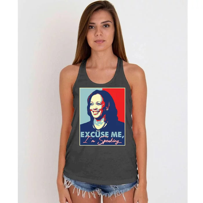 Retro Kamala Harris 2024 Excuse Me Im Speaking Harris 47 Women's Knotted Racerback Tank