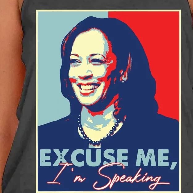 Retro Kamala Harris 2024 Excuse Me Im Speaking Harris 47 Women's Knotted Racerback Tank