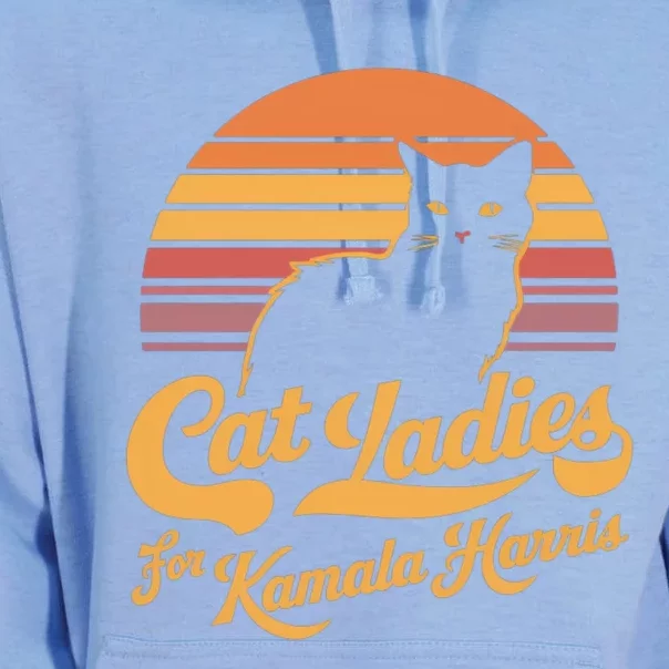 Retro Kamala Harris Cat Lady Unisex Surf Hoodie