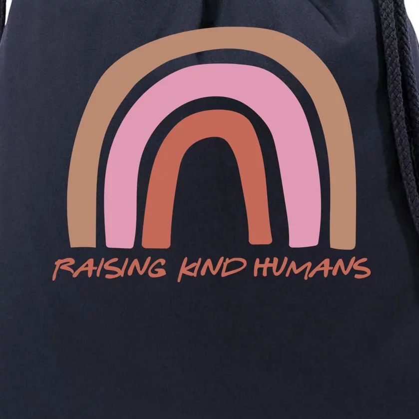 Raising Kind Humans Rainbow Drawstring Bag