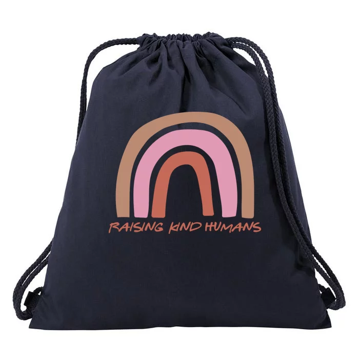 Raising Kind Humans Rainbow Drawstring Bag