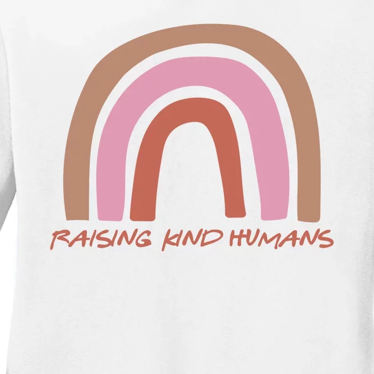 Raising Kind Humans Rainbow Ladies Long Sleeve Shirt