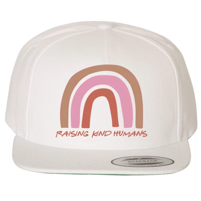 Raising Kind Humans Rainbow Wool Snapback Cap