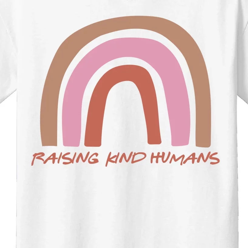 Raising Kind Humans Rainbow Kids T-Shirt