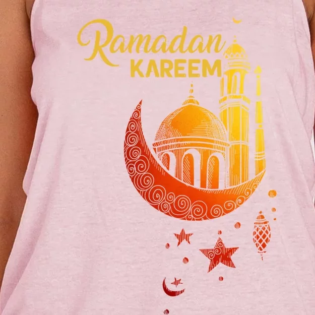 Ramadan Kareem Islamic Holiday Mosque Ramadan Great Gift Women's Knotted Racerback Tank