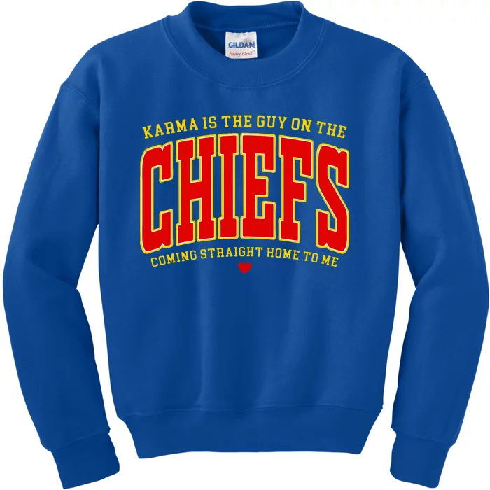 Retro Karma Is the Guy on the Chief Vintage Sweatshirt Kids Sweatshirt