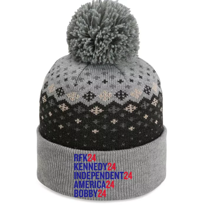 Rfk Kennedy Independent America Bobby 24 The Baniff Cuffed Pom Beanie