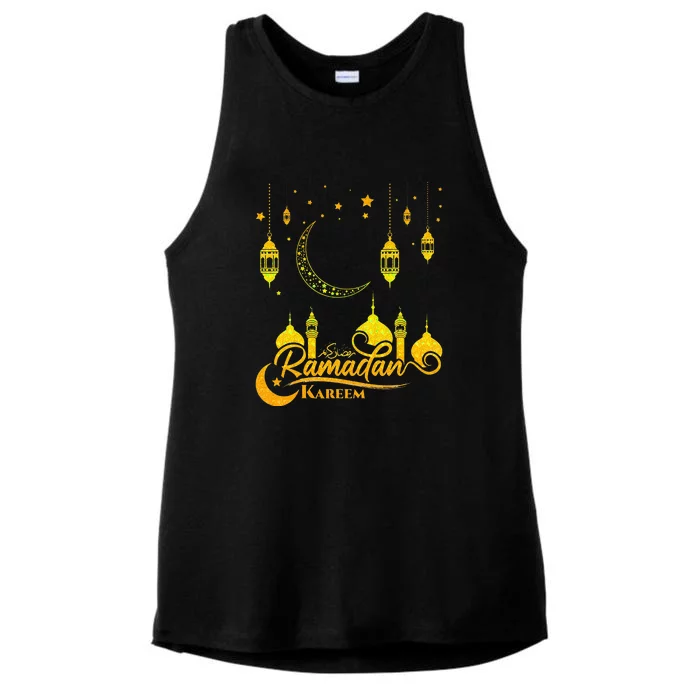 Ramadan Kareem Islamic Fasting Outfit Ladies Tri-Blend Wicking Tank