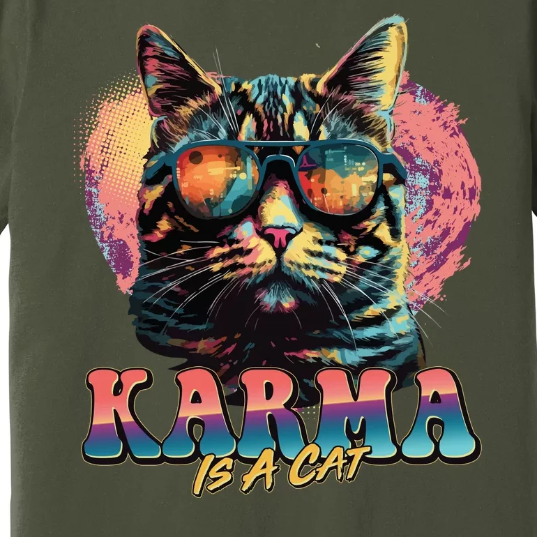 Retro Karma Is A Cat Premium T-Shirt