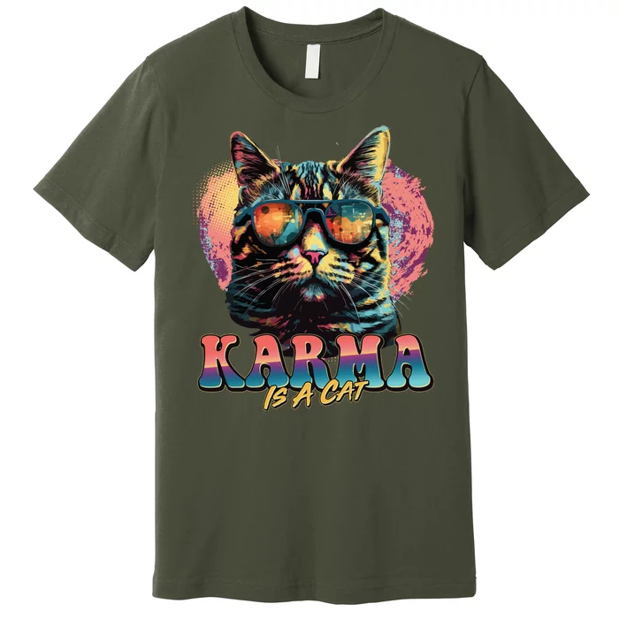 Retro Karma Is A Cat Premium T-Shirt