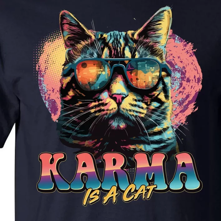 Retro Karma Is A Cat Tall T-Shirt