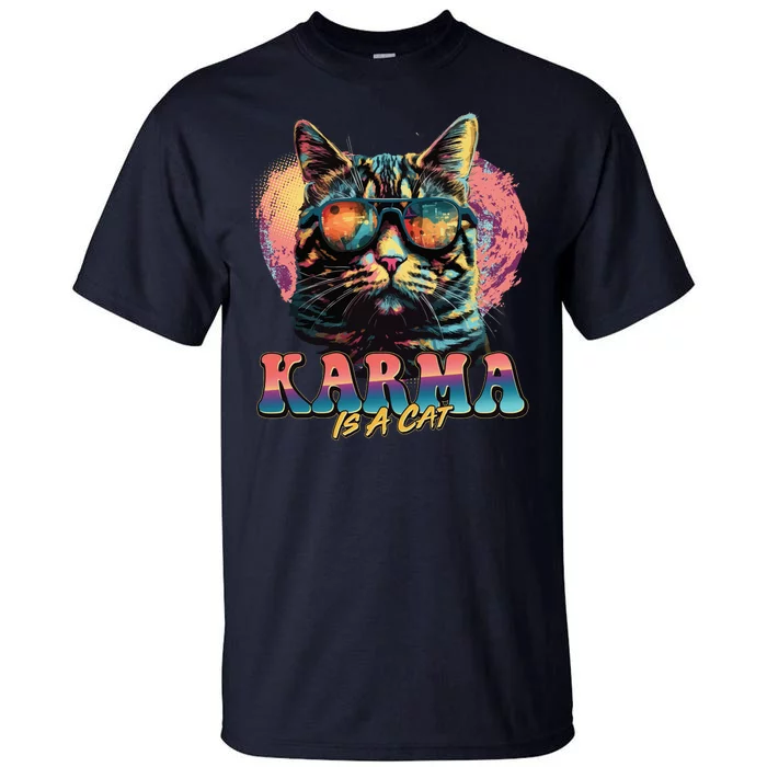 Retro Karma Is A Cat Tall T-Shirt