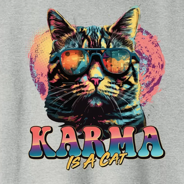 Retro Karma Is A Cat Women's Crop Top Tee