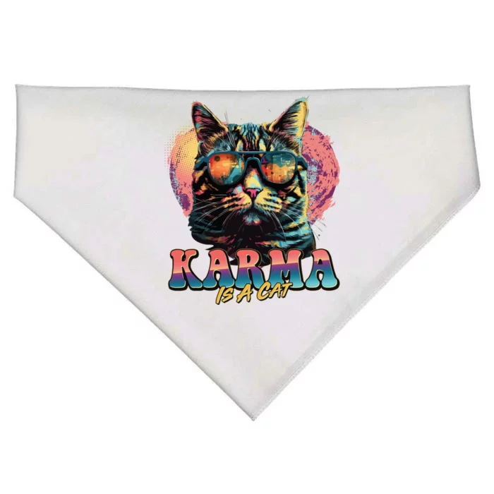 Retro Karma Is A Cat USA-Made Doggie Bandana