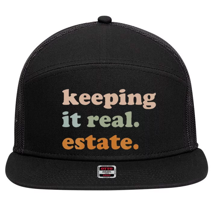 Retro Keeping It Real Estate Broker Agent Seller Realtor 7 Panel Mesh Trucker Snapback Hat