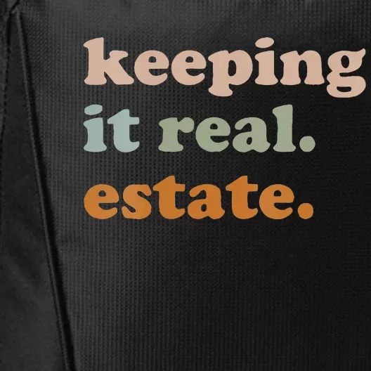 Retro Keeping It Real Estate Broker Agent Seller Realtor City Backpack