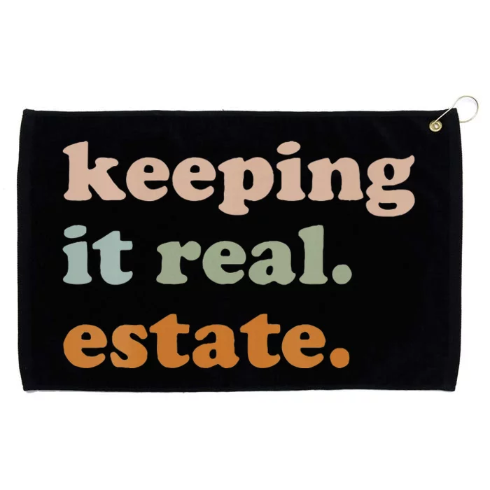 Retro Keeping It Real Estate Broker Agent Seller Realtor Grommeted Golf Towel