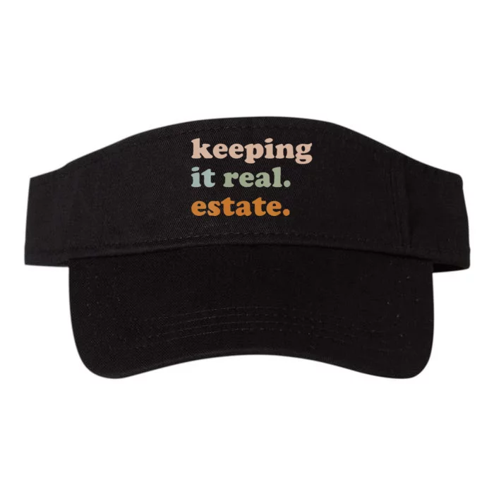 Retro Keeping It Real Estate Broker Agent Seller Realtor Valucap Bio-Washed Visor