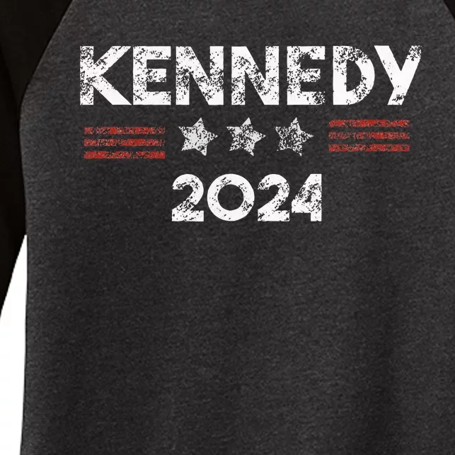 Robert Kennedy Jr 2024 President Retro Vintage Elections Women's Tri-Blend 3/4-Sleeve Raglan Shirt