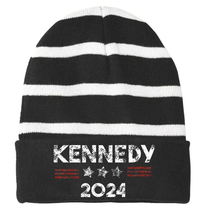 Robert Kennedy Jr 2024 President Retro Vintage Elections Striped Beanie with Solid Band