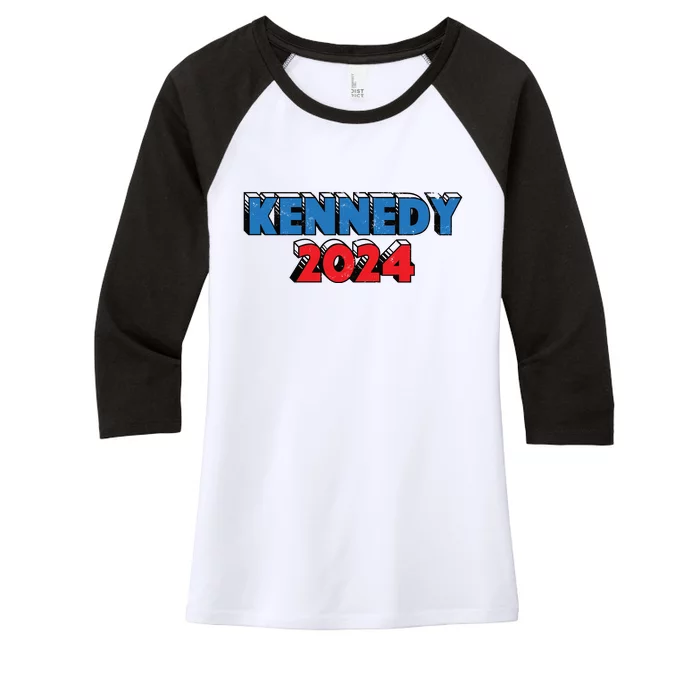 Robert Kennedy Jr 2024 Election Kennedy For President Women's Tri-Blend 3/4-Sleeve Raglan Shirt