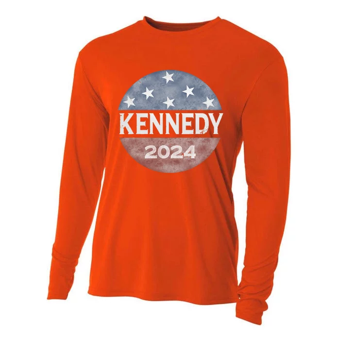 Robert Kennedy Jr 2024 President Vintage USA Flag Cooling Performance Long Sleeve Crew