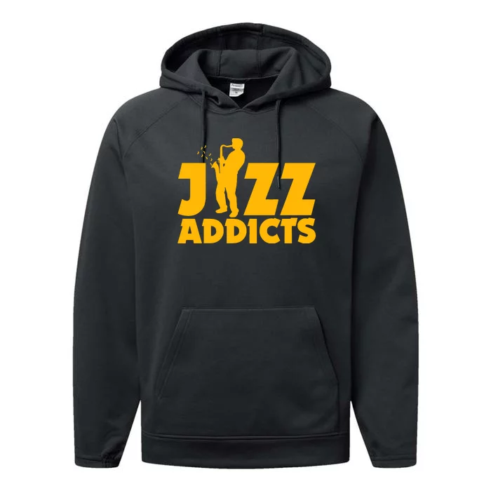 Robert Komaniecki Jazz Addicts With Saxophone Performance Fleece Hoodie