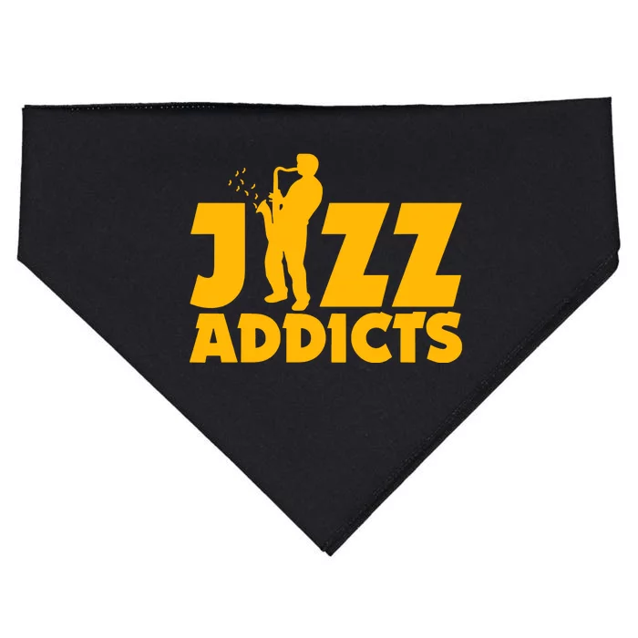 Robert Komaniecki Jazz Addicts With Saxophone USA-Made Doggie Bandana